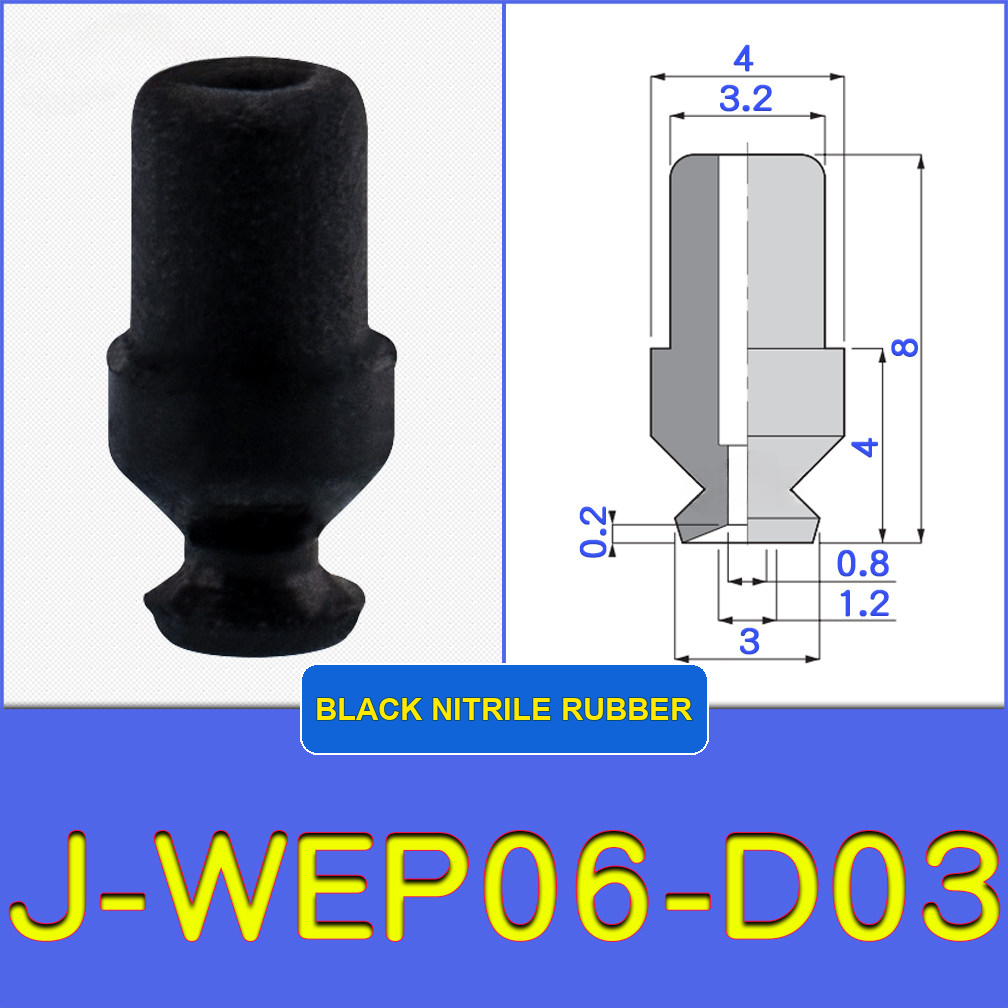 J-WEP06-D03 miniature vacuum cup with model-specific engineering drawing