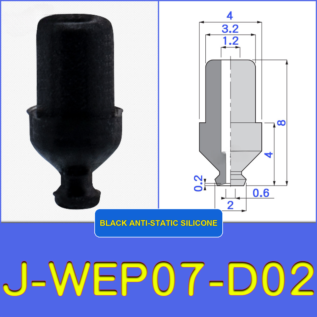 J-WEP07-D02 miniature vacuum cup with model-specific engineering drawing