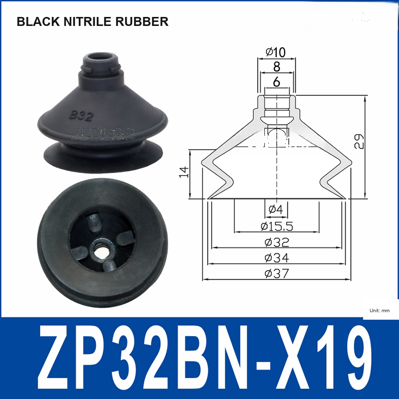 ZP-B Series Corrugated Vacuum Suction Cups & Buckle Rings