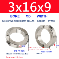 Standard | Bore 3 x OD 16 x Width 9 mm