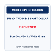 BOLTTE 304 Stainless Steel Two-Piece Shaft Collars - 3-120 mm Bore