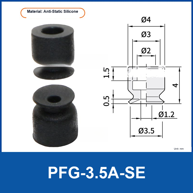 PFG PA Series Flat Vacuum Suction Cups in Silicone and Nitrile Rubber-BOLTTE