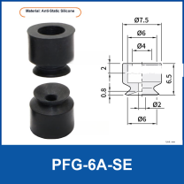 PFG PA Series Flat Vacuum Suction Cups in Silicone and Nitrile Rubber-BOLTTE