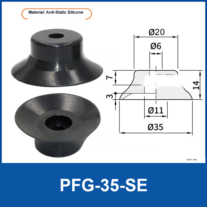 PFG PA Series Flat Vacuum Suction Cups in Silicone and Nitrile Rubber-BOLTTE