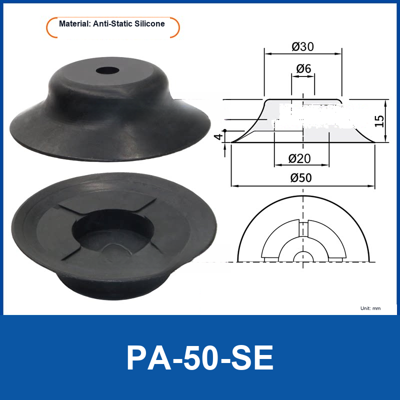 PFG PA Series Flat Vacuum Suction Cups in Silicone and Nitrile Rubber-BOLTTE