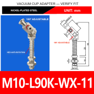 M10/M12 180° Adjustable Swivel Vacuum Cup Holders with Spring Buffer