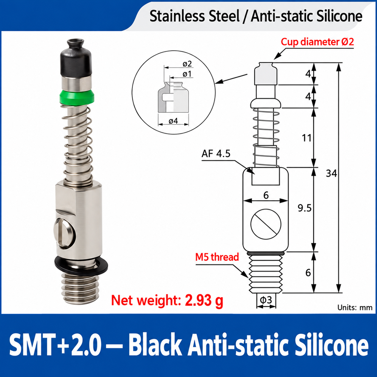 SMT+2.0 — Black Anti-static Silicone