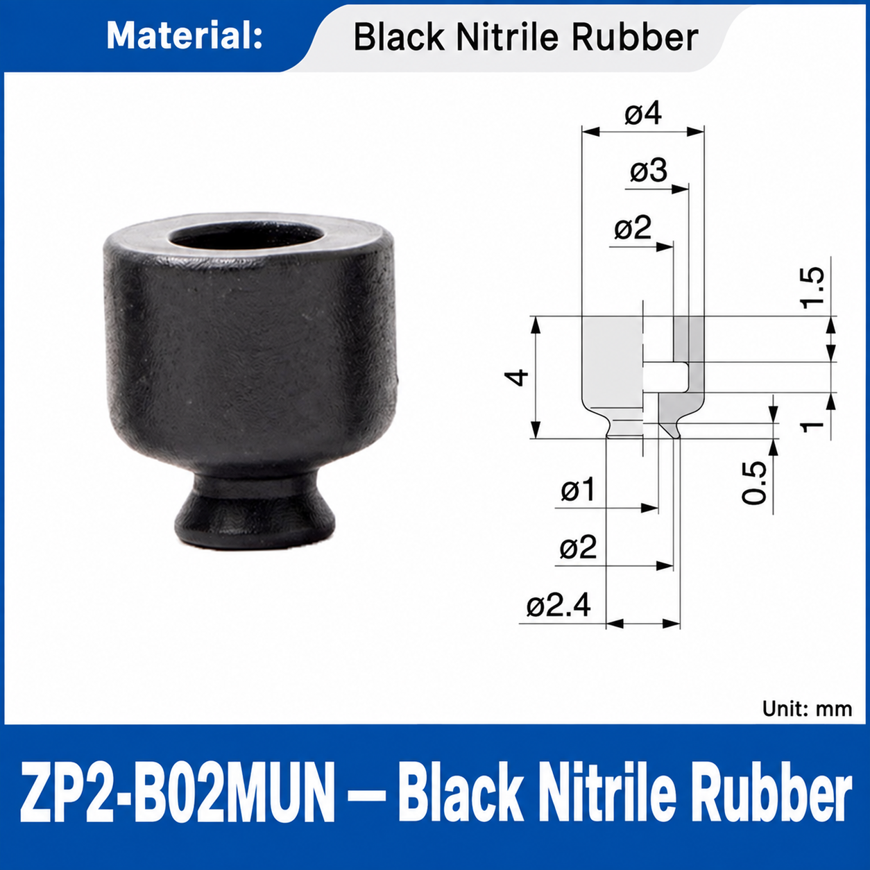 ZP2-B02MUN — Black Nitrile Rubber