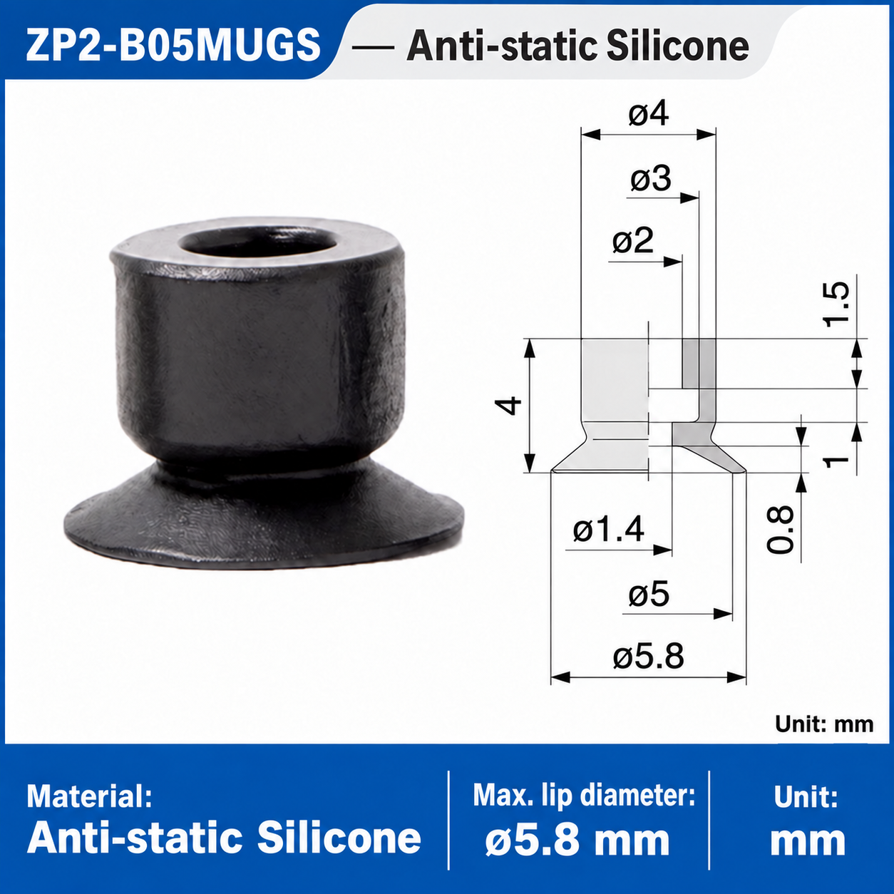 ZP2-B05MUGS — Anti-static Silicone