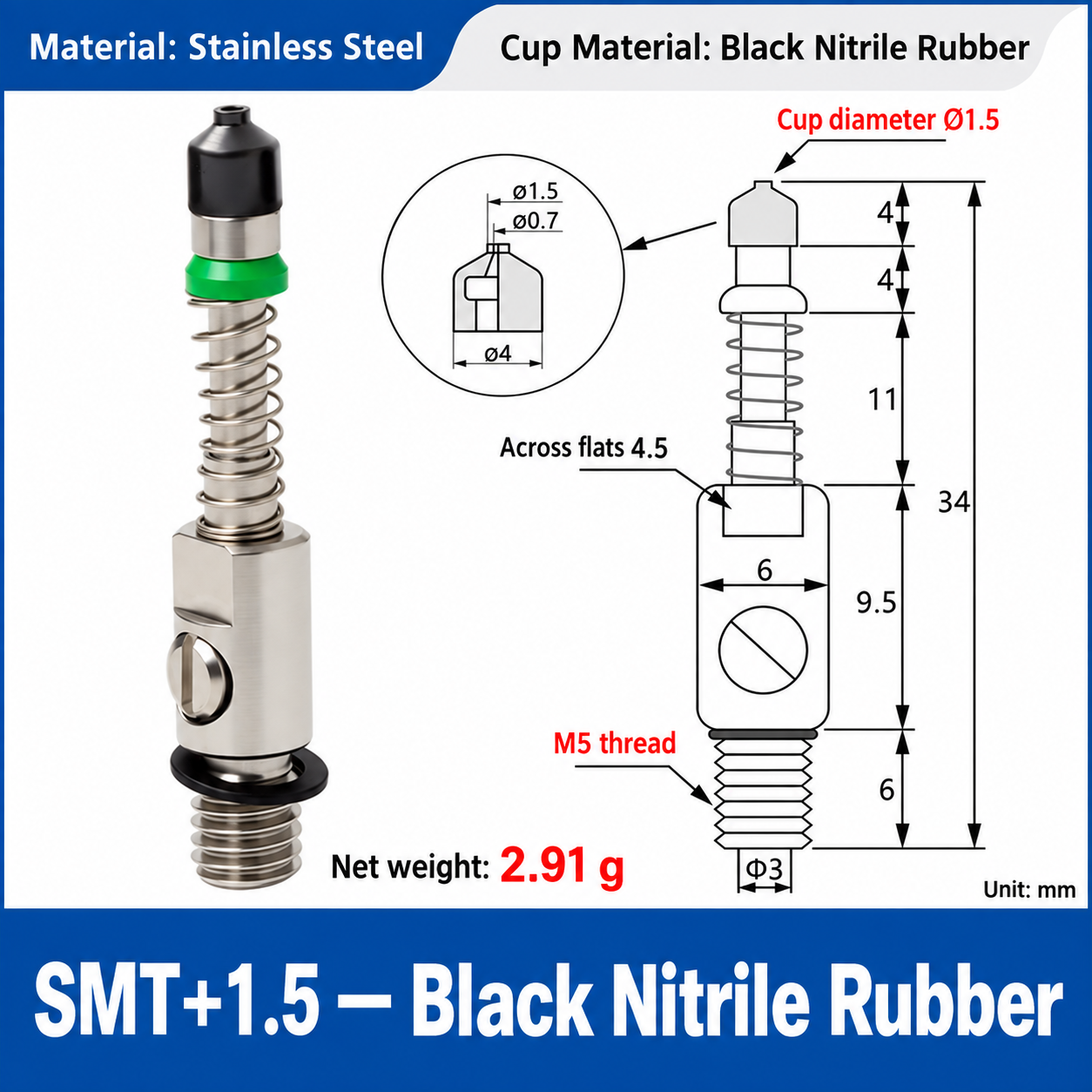 SMT+1.5 — Black Nitrile Rubber