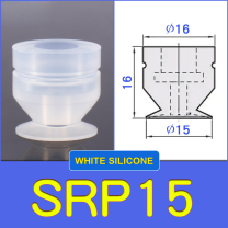 SRP15 miniature vacuum cup with model-specific engineering drawing