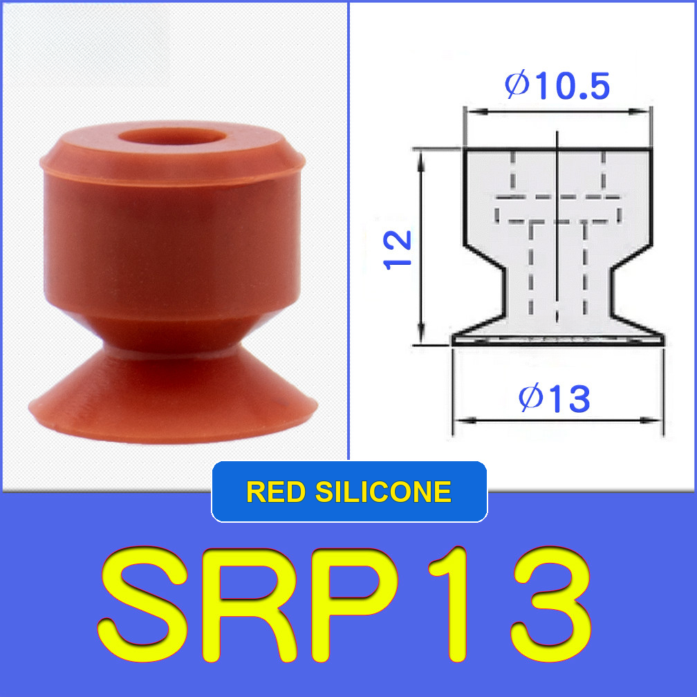 SRP13 miniature vacuum cup with model-specific engineering drawing