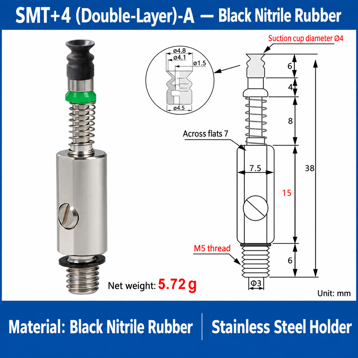SMT+4 (Double-Layer)-A — Black Nitrile Rubber
