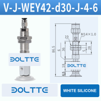 V-J-WEY42-D30-J-4-6 flat grooved vacuum cup assembly with dimensional drawing
