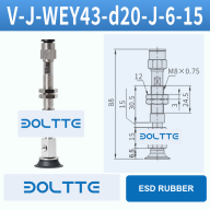 V-J-WEY Flat Grooved Vacuum Cup Assemblies — D10–D30, 4 Materials