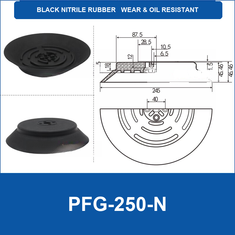 PFG PA Series Flat Vacuum Suction Cups in Silicone and Nitrile Rubber-BOLTTE