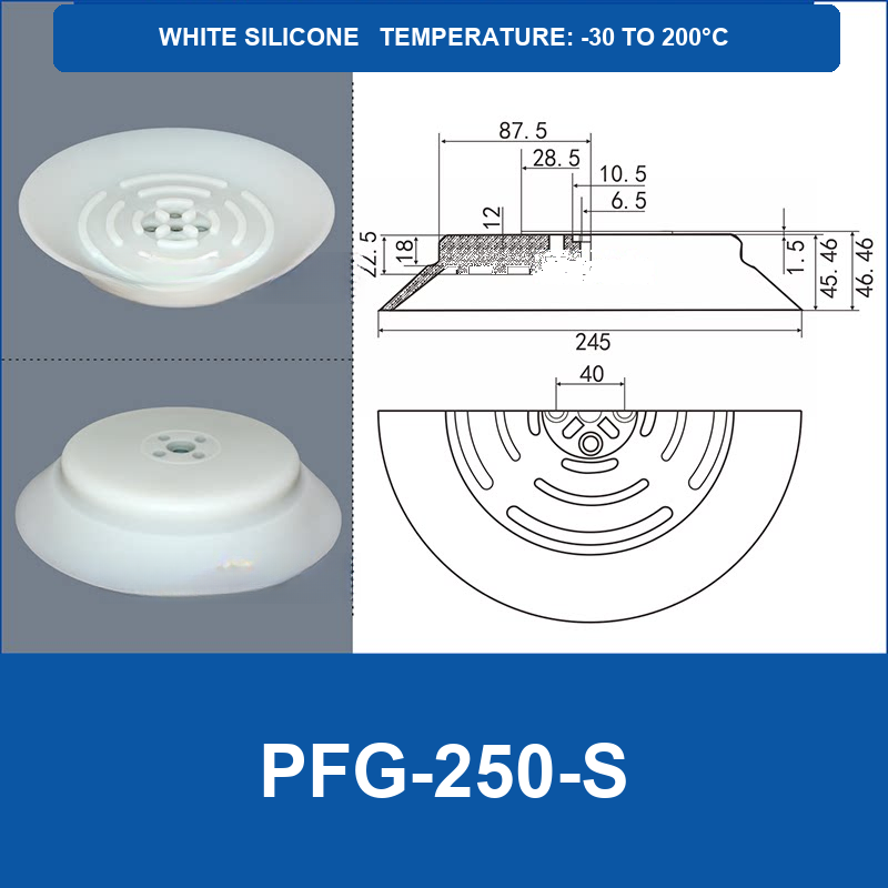 PFG PA Series Flat Vacuum Suction Cups in Silicone and Nitrile Rubber-BOLTTE
