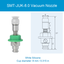 SMT-JUK-8.0 — White Silicone — original photo and dimension drawing