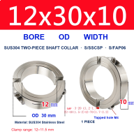 BOLTTE 304 Stainless Steel Two-Piece Shaft Collars - 3-120 mm Bore