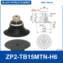 ZP2-TB15MTN-H6 Black Nitrile Rubber (M6×1 Thread) | clean product image