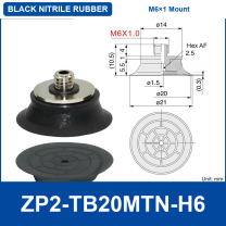 ZP2-TB20MTN-H6 Black Nitrile Rubber (M6×1 Thread) | clean product image