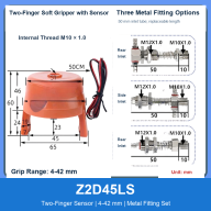 Pneumatic Silicone Soft Grippers for Robot Arms, 2/3/4-Finger, Sensor Options, 0-95 mm