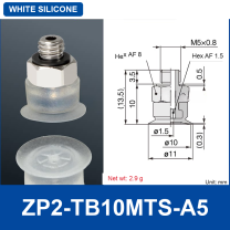 ZP2-TB10MTS-A5 White Silicone | clean product image
