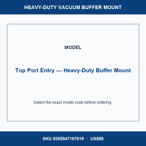 Top Port Entry — Heavy-Duty Buffer Mount industrial vacuum cup buffer mount or adapter with dimensional reference