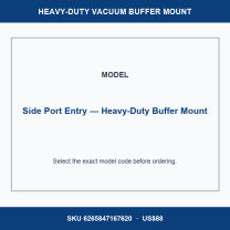Side Port Entry — Heavy-Duty Buffer Mount industrial vacuum cup buffer mount or adapter with dimensional reference