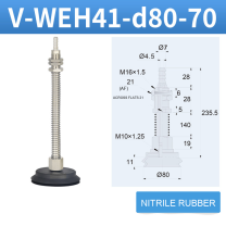 V-WEH41 / V-WEH42 Rear-Port Spring-Loaded Vacuum Cup Assemblies, 6–80 mm-BOLTTE