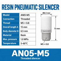 AN05-M5 - Threaded - dimensions 6.5 mm diameter, 15 mm overall, M5 x 0.8