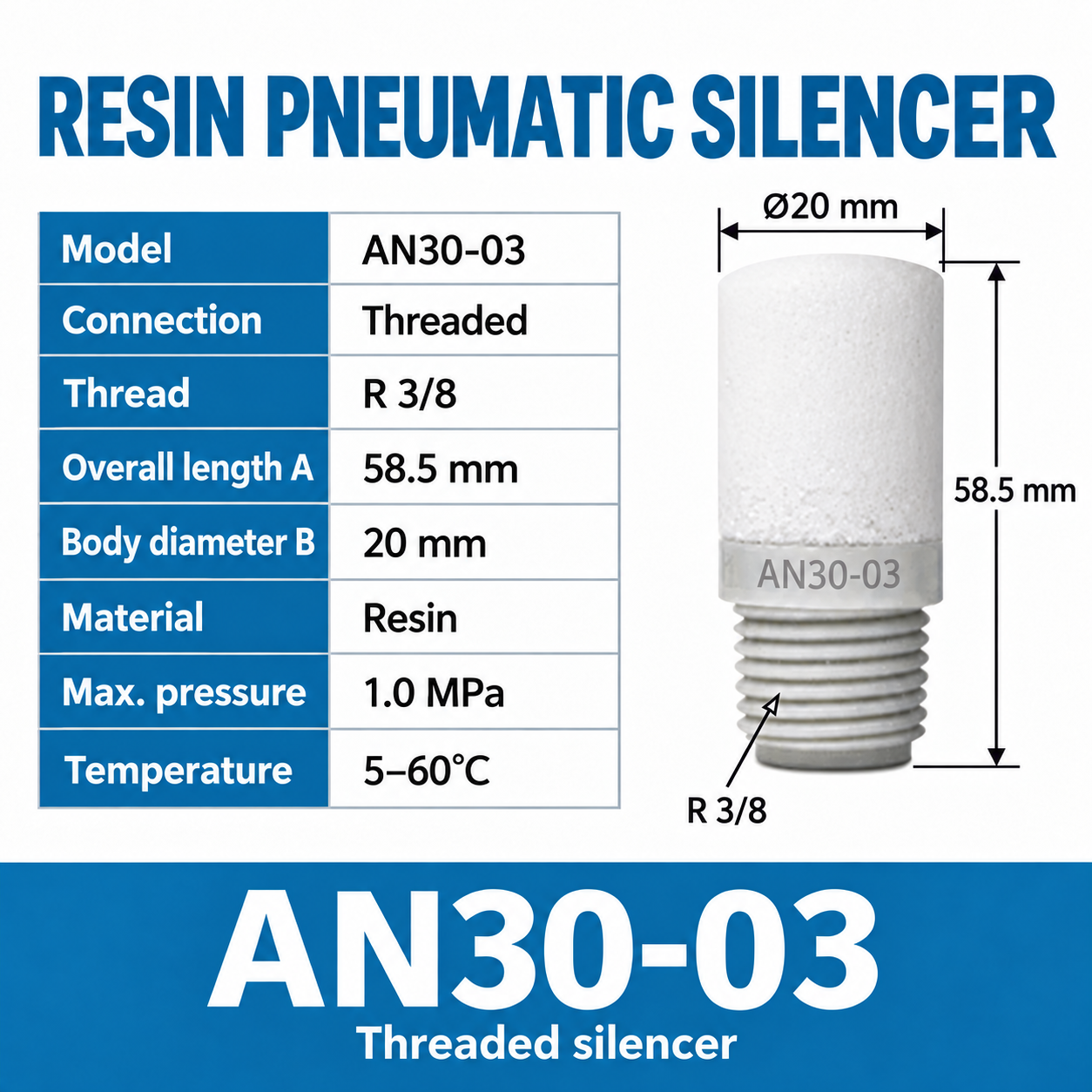 AN30-03 - Threaded - dimensions