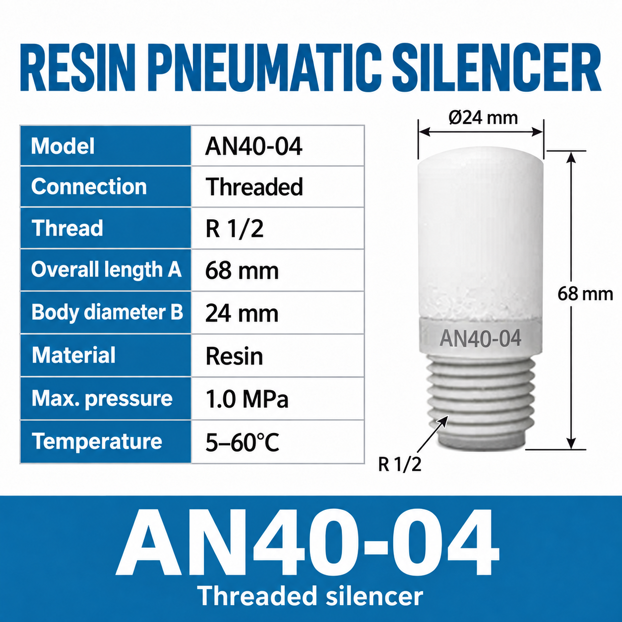 AN40-04 - Threaded - dimensions