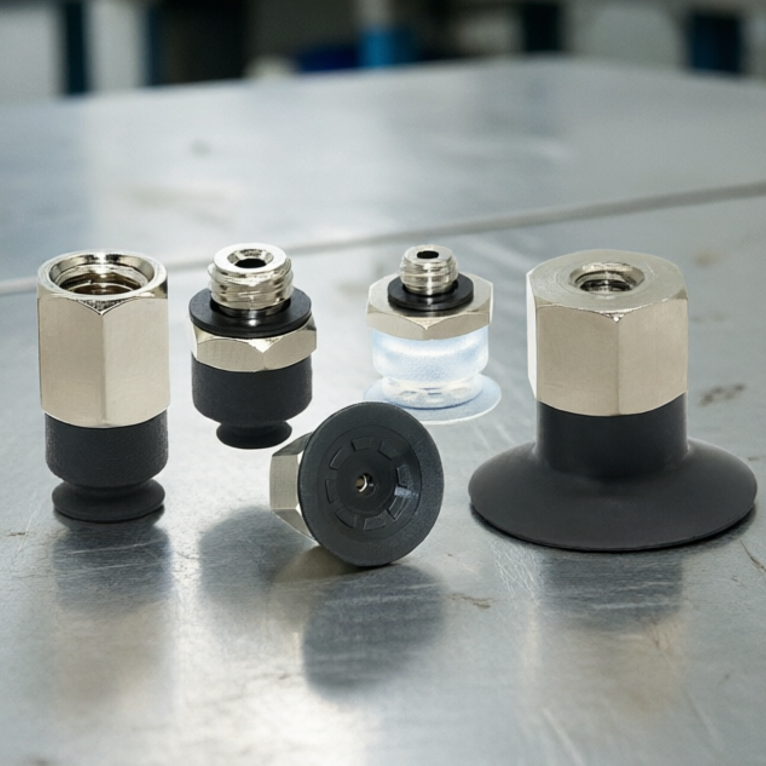 ZP3 UMS, UMN and UMGS Vacuum Cups with A5/B5 M5 Mounts, 4–16 mm
