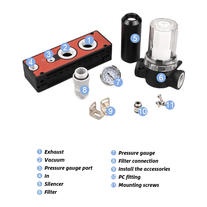 VTM series multistage vacuum generator pneumatic large flow and large suction integrated negative pressure vacuum pump-BOLTTE