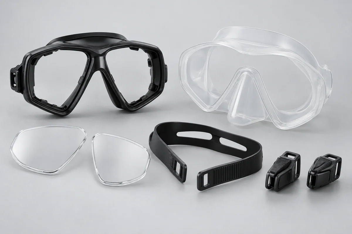 Illustrative diving-mask-components-spare-parts category render, not a supplied customer part