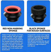 ZP HBS/HBN Foam Vacuum Suction Cups | Black & Red