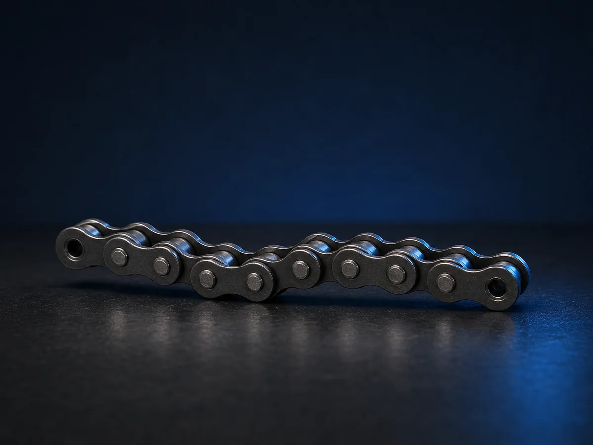 Illustrative render of a generic industrial steel roller chain for quotation