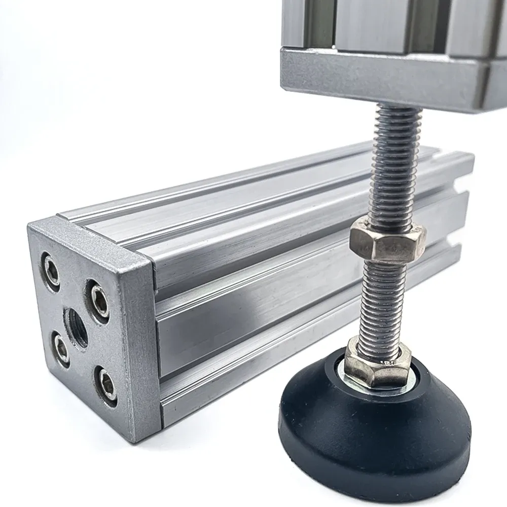 4PCS Aluminum Alloy End Connection Plate 3060 4080 4590 6060 8080 Caster Adjustable Levelling Feet Support aluminium profile