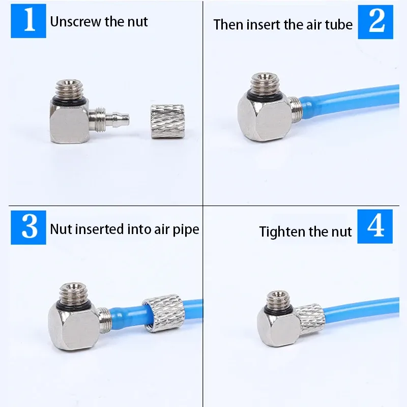 5PCS 10PCS Mini Micro Pneumatic Pipe Fitting Hose 3/4/5/6mm Male Thread M3 M4 M5 M6 Copper Straight/Elbow Type Quick Connector-BOLTTE