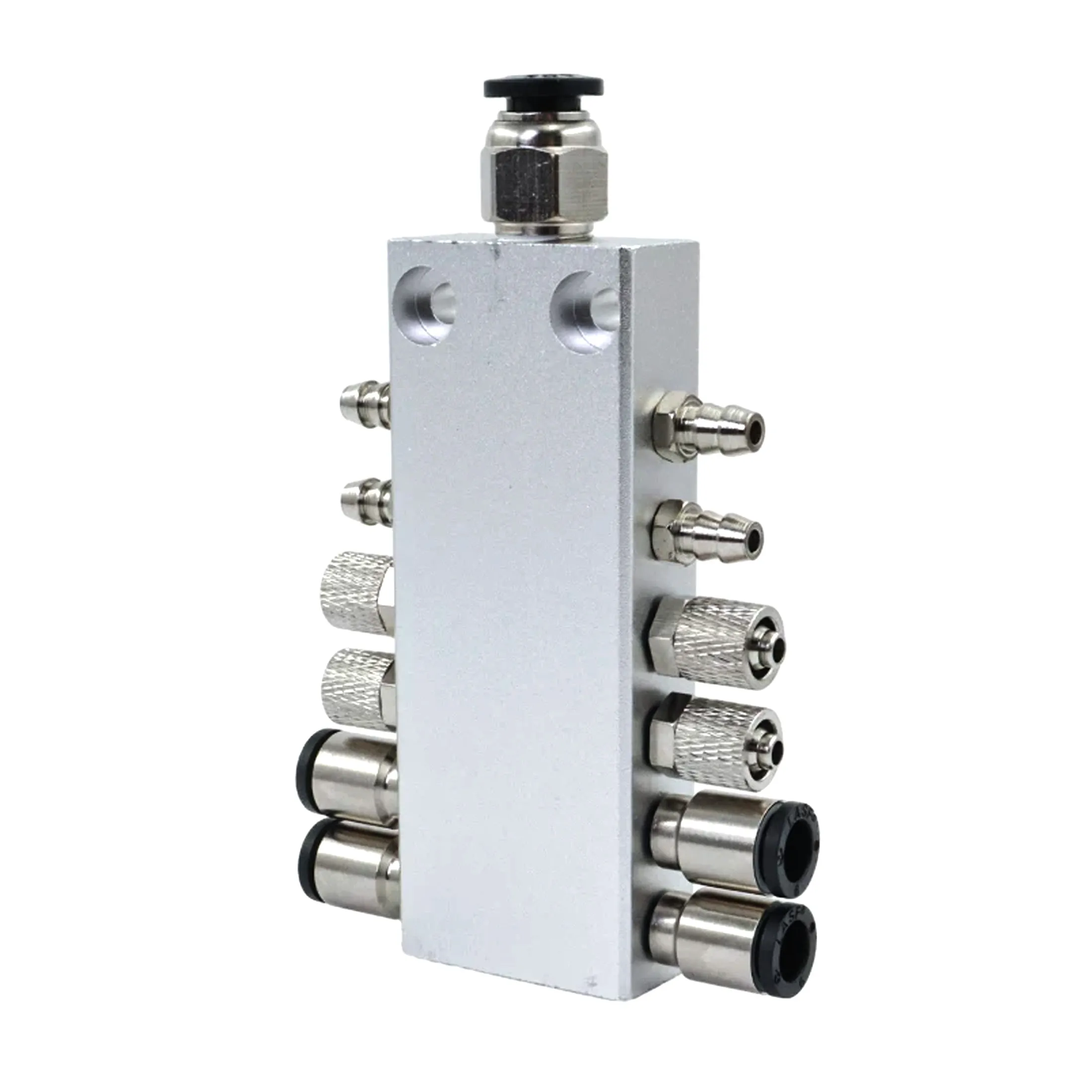 Aluminum Pneumatic Air Manifold Blocks, 1 Inlet / 4-20 Outlets