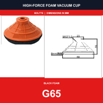 G65 - G & T Series Silicone Vacuum Suction Cups | Black Foam