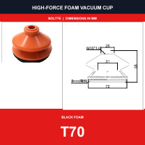 T70 - G & T Series Silicone Vacuum Suction Cups | Black Foam