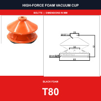 T80 - G & T Series Silicone Vacuum Suction Cups | Black Foam