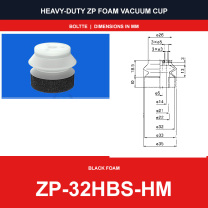 ZP HBS/HBN Foam Vacuum Suction Cups | Black & Red product range