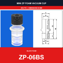 ZP-06BS - Mini ZP Foam Vacuum Suction Cups | Black & Red Foam