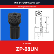 ZP-08UN - Mini ZP Foam Vacuum Suction Cups | Black & Red Foam