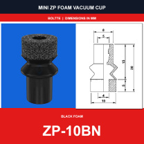 ZP-10BN - Mini ZP Foam Vacuum Suction Cups | Black & Red Foam