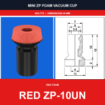 Red ZP-10UN - Mini ZP Foam Vacuum Suction Cups | Black & Red Foam