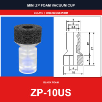 ZP-10US - Mini ZP Foam Vacuum Suction Cups | Black & Red Foam